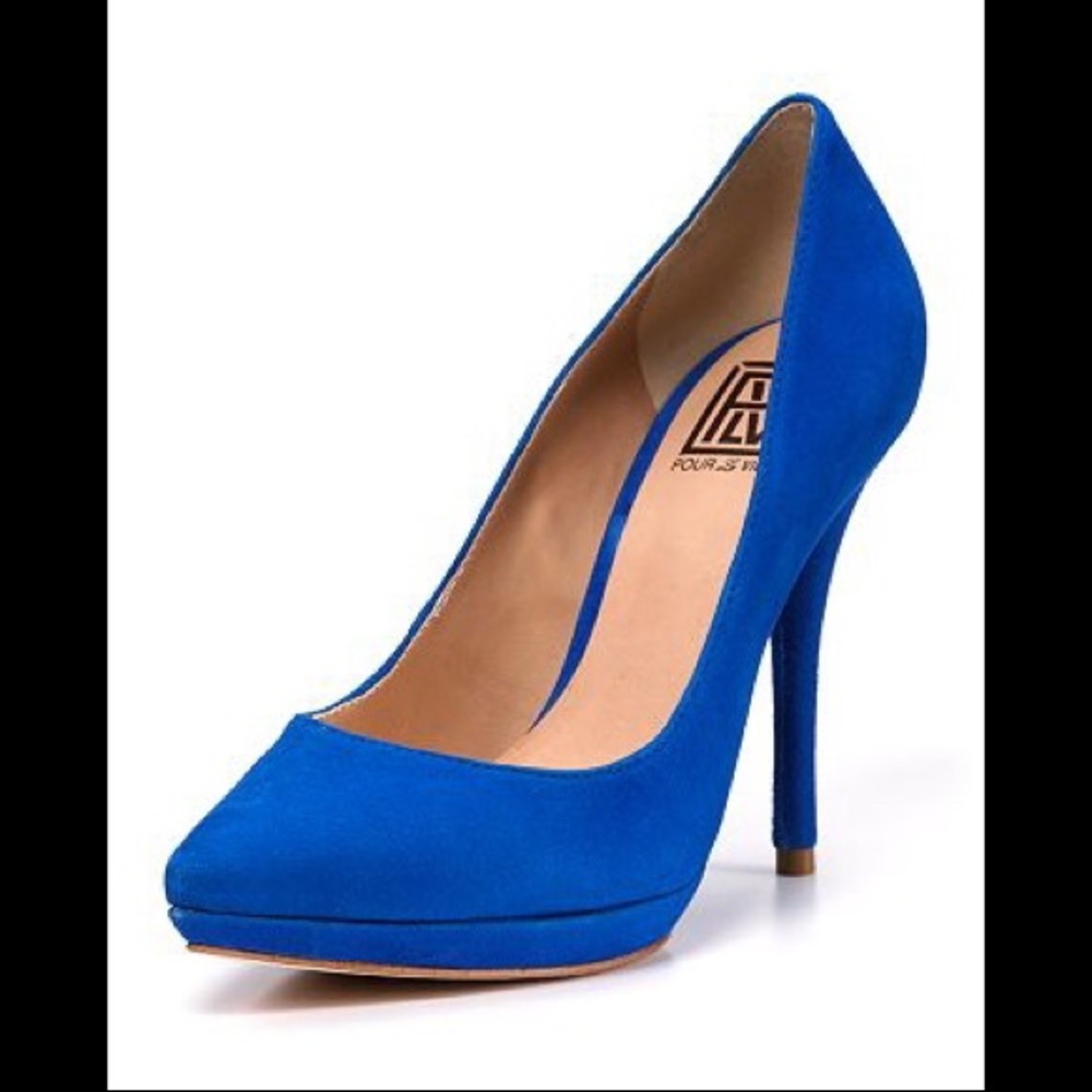 POUR LA VICTOIRE - Daina blue suede pump
